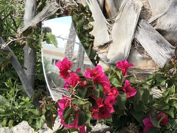 Dekorativer Wandspiegel mit Bougainvillea-Motiv